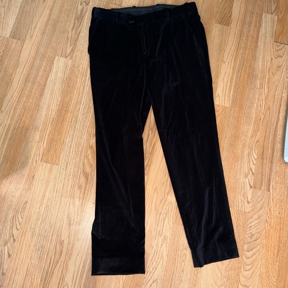Bespoke Black Velvet Trousers 34R